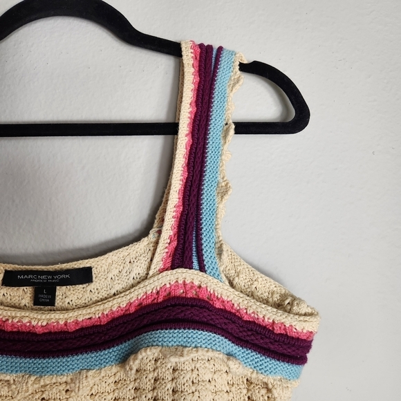 Marc New York Womens Boho Cropped Crochet Tank Top-Size L - Picture 7 of 7